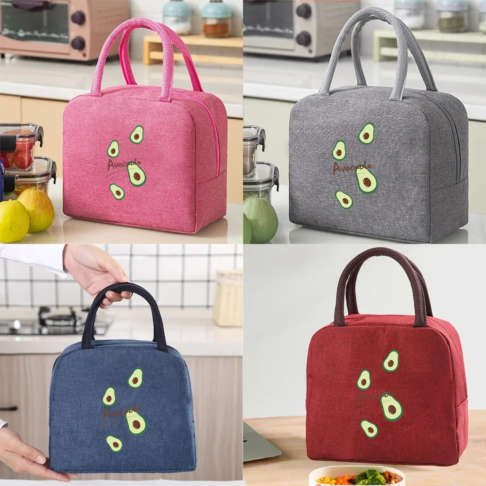 

Lunch Insulated Bag for Kids Portable Meals Thermal Food Picnic Bags Handbags Organizern Avocado Fruit Pattern Unisex Bag Tote