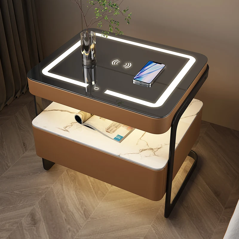 

Comfortable Multifunctional Gamer Bedside Table Smart Charging Tables Dressers Bedroom Bedside Tables Storage De Nuit Nightstand