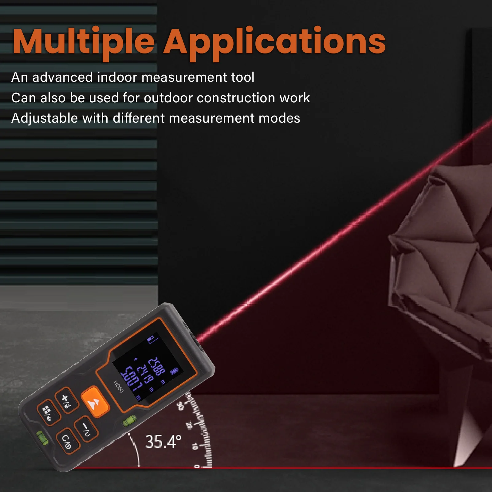 Лазерный дальномер высокой точности Портативный ручной для инженерного