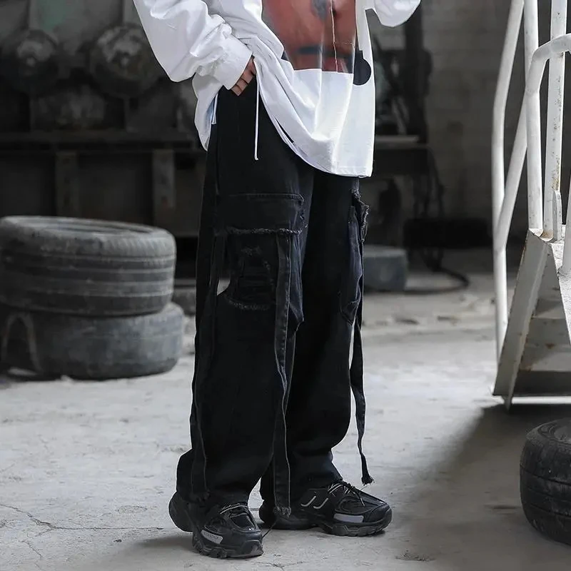 Baggy Jeans Ripped  Jeans For Men Baggy Denim Trousers Male Punk Rave Goth Pants Cargo Jeans Streetwear Autumn Hip Hop Unisex