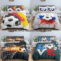 3d boys football comforter cover set queen size soccer ball duvet 12 pillowcases 1 bedding