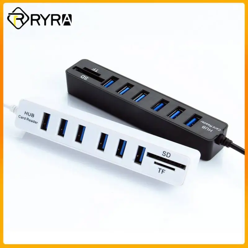 

USB 2,0 концентратор RYRA, 4 порта, 6 портов, Ультратонкий USB-разветвитель для передачи данных, мульти SD TF-кардридер, OTG адаптер, расширитель для ком...