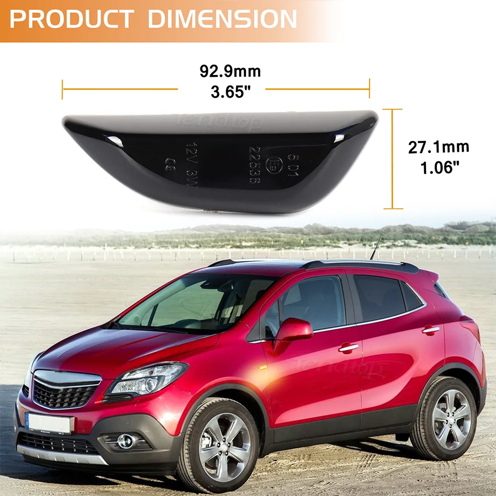 Фото 2 шт. дымовой указатель поворота, боковой повторитель, лампа для Opel Mokka X 2012-2020 для Chevrolet Trax 2013 ~ 2019 для Buick Encore 13-20 №2