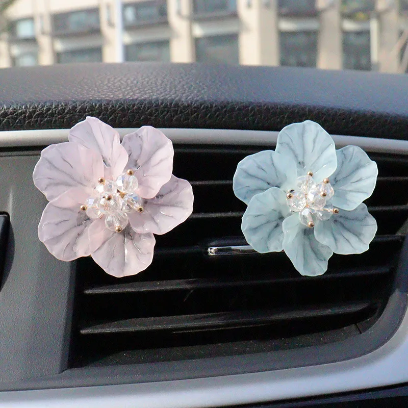

Car Air Conditioner Vent Camellia Flower Car Air Outlet Perfume Car Clip Air Conditioner Fashion Resin Flower Decoration