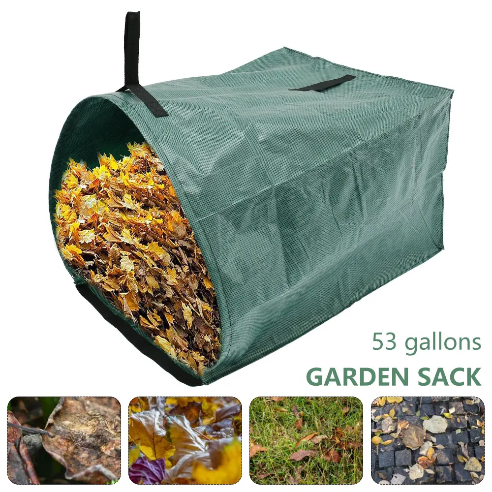 

Garden Bag 53 Gallons Garden Waste Sack Yard Waste Bag with Handles Waterproof Polypropylene Fabric Leaf Sack Garbage Bag Free