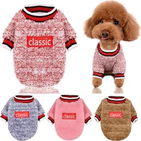 warm fleece dog sweater hoodies for small dogs classic luxury soft cat clothing costume coat chihuahua puppy clothes wholesale