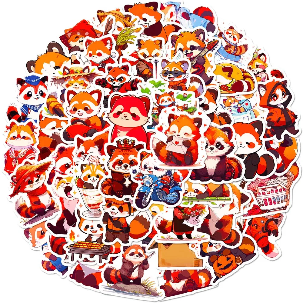 

10/50pcs Cartoon Cute Red Panda Sticker Pack for Kids Scrapbooking Travel Luggage Laptop Notebook Wall Decoration Sticker Decals