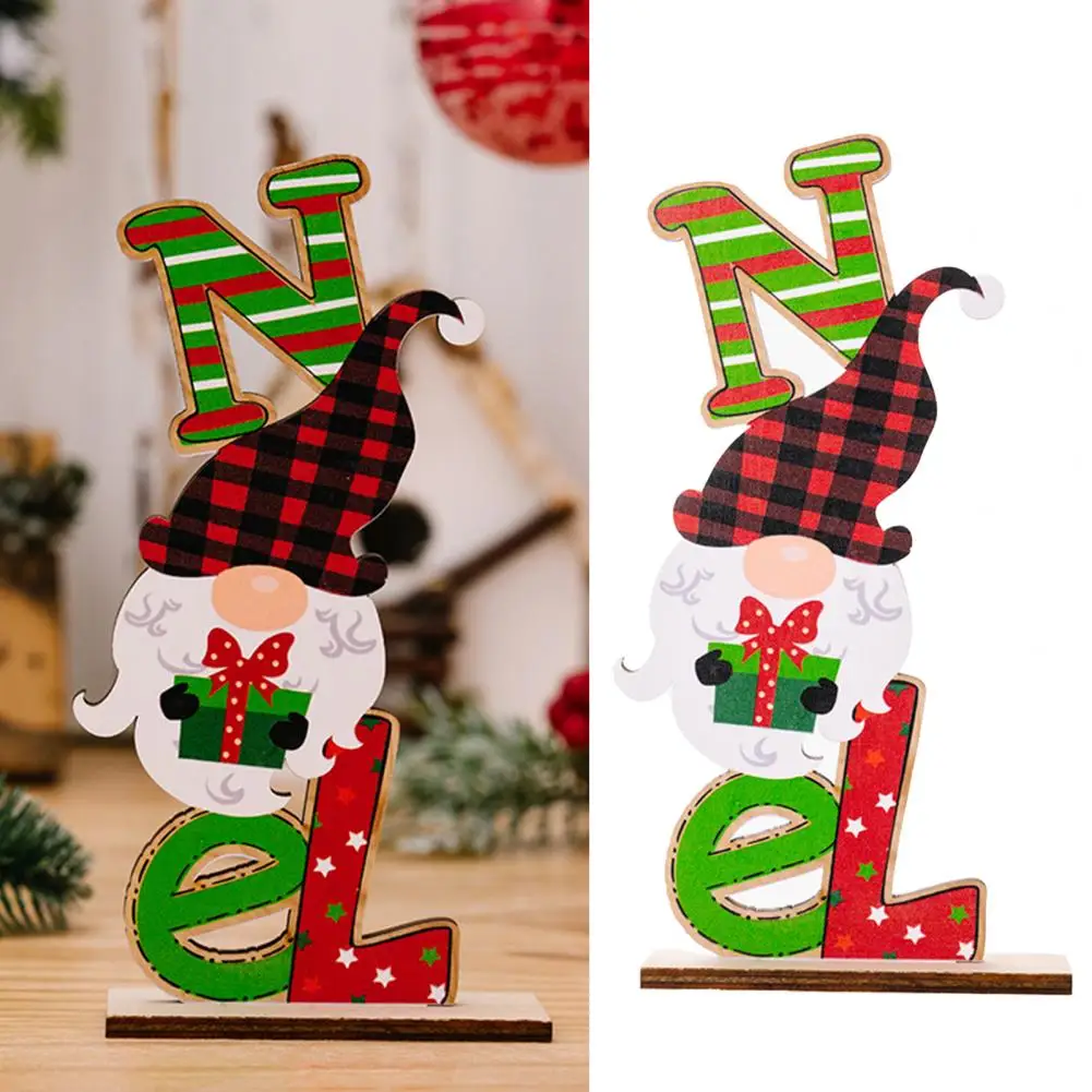 

Праздничное украшение для стола, красочное рождественское деревянное украшение, Санта-Клаус, снеговик, гном, многоразовое украшение для стола, аксессуары для стола, подарок