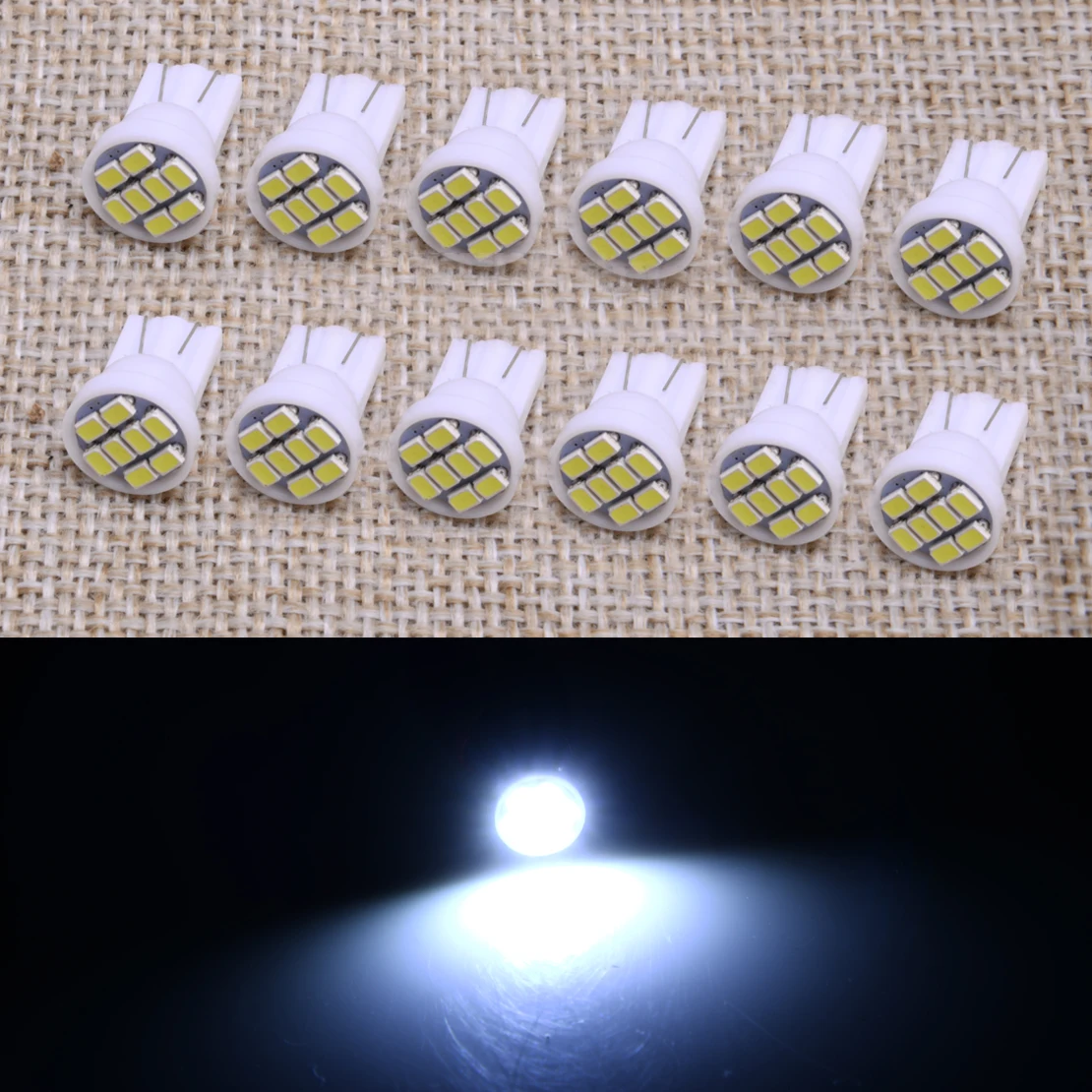 Новинка 12 шт. белая фотолампа 8SMD для салона приборной панели приборная панель