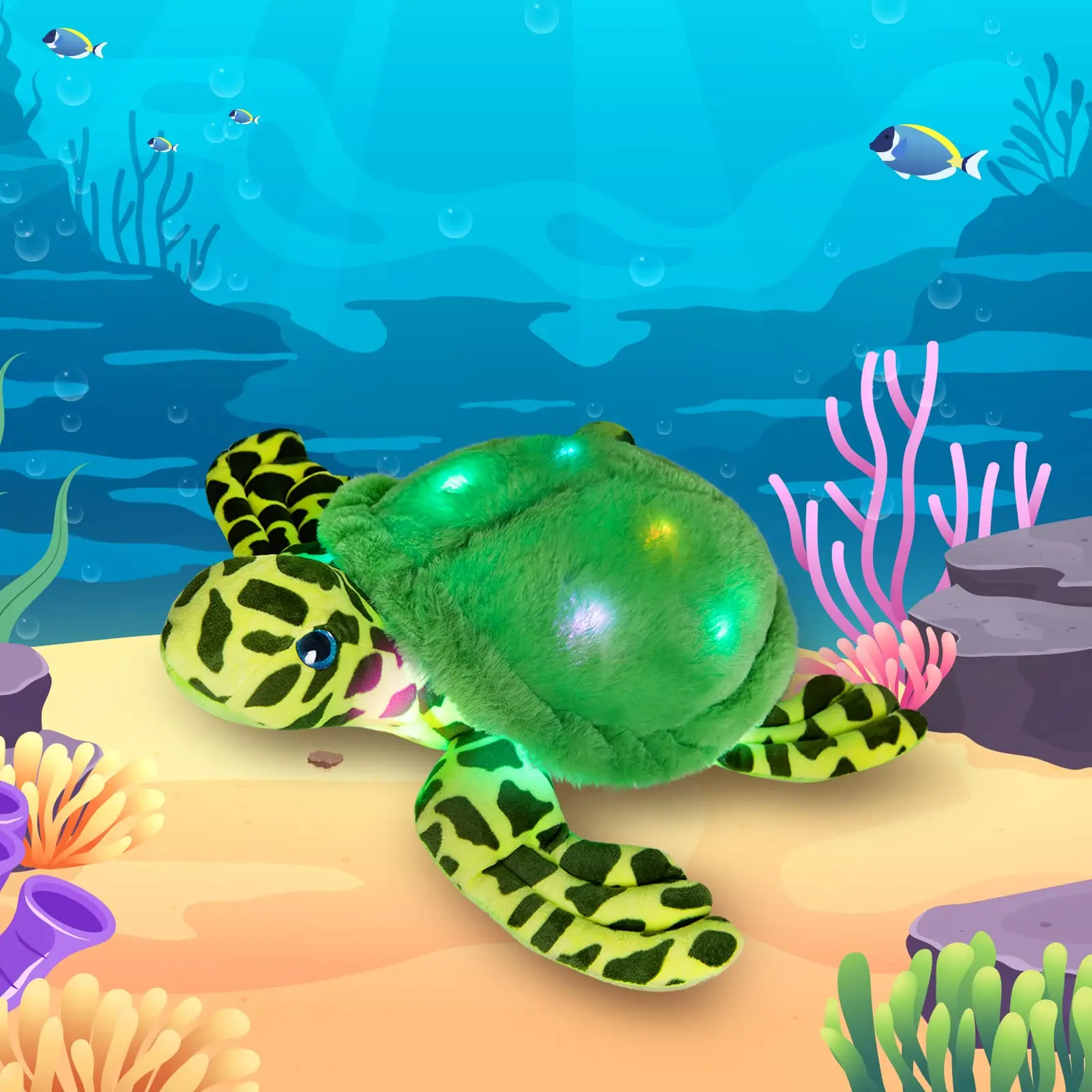 Светящиеся плюшевые игрушки черепахи 30 см