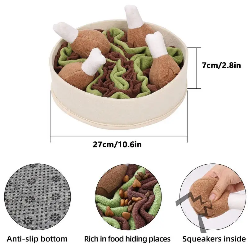 Dog Sniffing Toy Healthy Pet Chicken Leg Bucket Puzzle Sniff Toy Polyester Versatile Interactive Toy Treat Puzzle Pet Supplies images - 6
