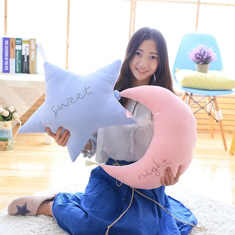 

60CM 50CM Baby Pillow Toys Soft Appease Star Moon Cloud Calm Doll Plush Stuffed Cute Bed Decoration Cushion WJ575