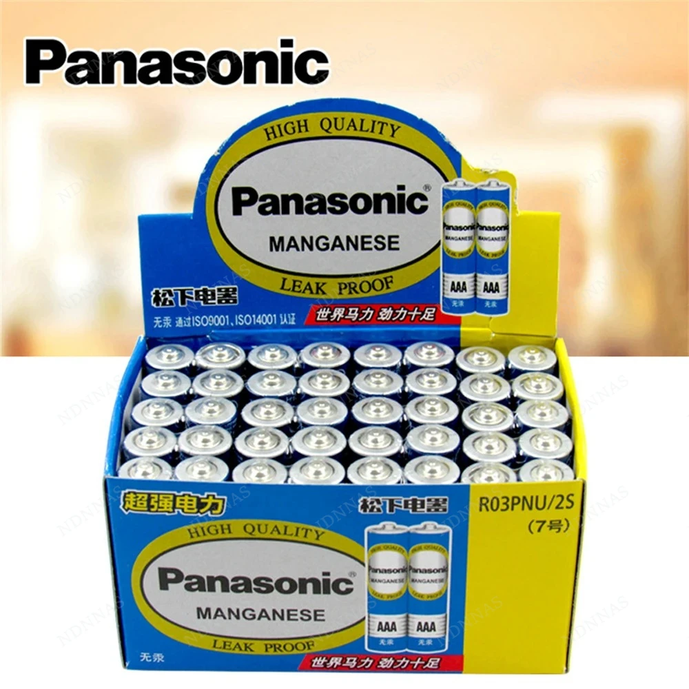 Фото 4-40 шт. 1,5-вольтовые одноразовые угольные батарейки AAA Panasonic высокой емкости, подходят для игрушек, пультов дистанционного управления, беспроводных мышей и т. д. №3