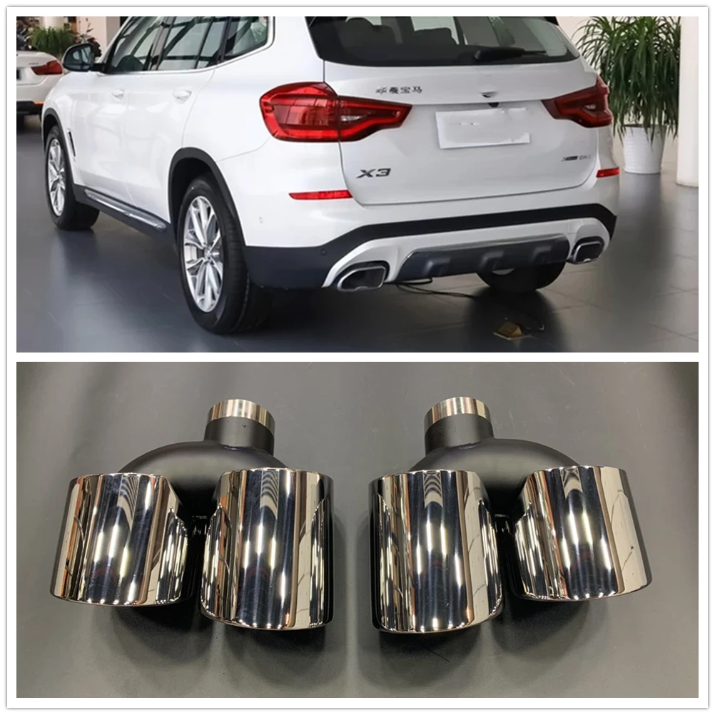 

Наконечник глушителя выхлопной трубы для BMW X3 X4 2018-2020 Серебряный Автомобильный задний выпускной клапан вентиляционный глушитель комплект выхлопной трубы