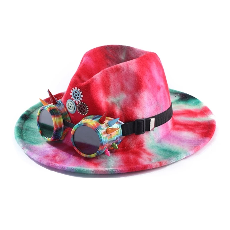 

Фетровая шляпа в стиле стимпанк с покрытием, шляпы, свадебные крутые головные уборы, аксессуары для косплея, реквизит для вечеринки, костюм ...