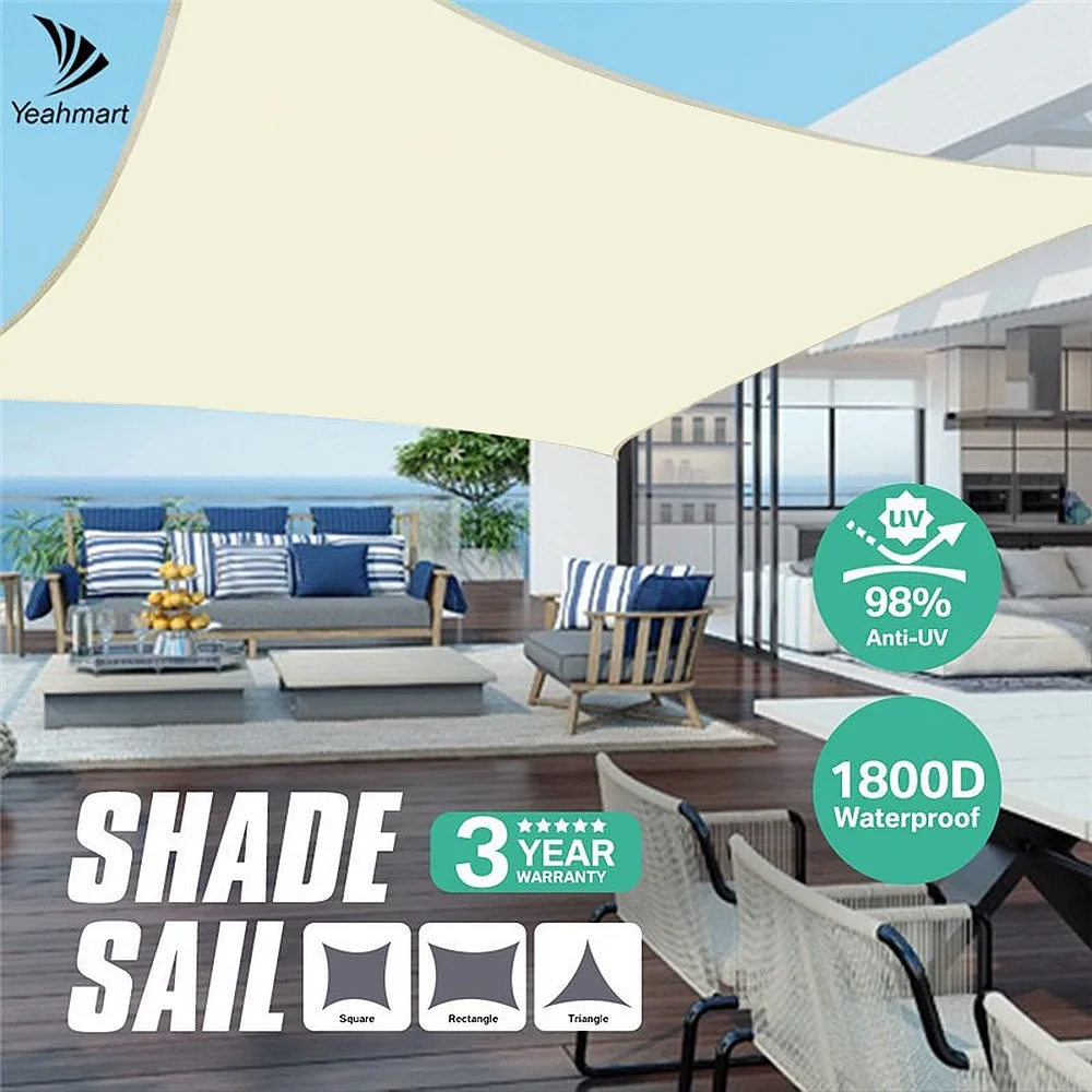 

Waterproof Oxford Beige Shade Sail Square Rectangle Triangle Sun Shade Cloth Outdoor Camping Awnings For Garden Terrace Canopy