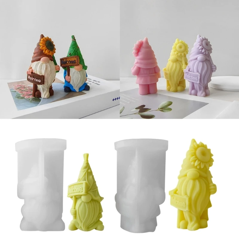 

Форма для свечей Diy Пасхальный гном украшения ручной работы капающая гипсовая форма для украшения