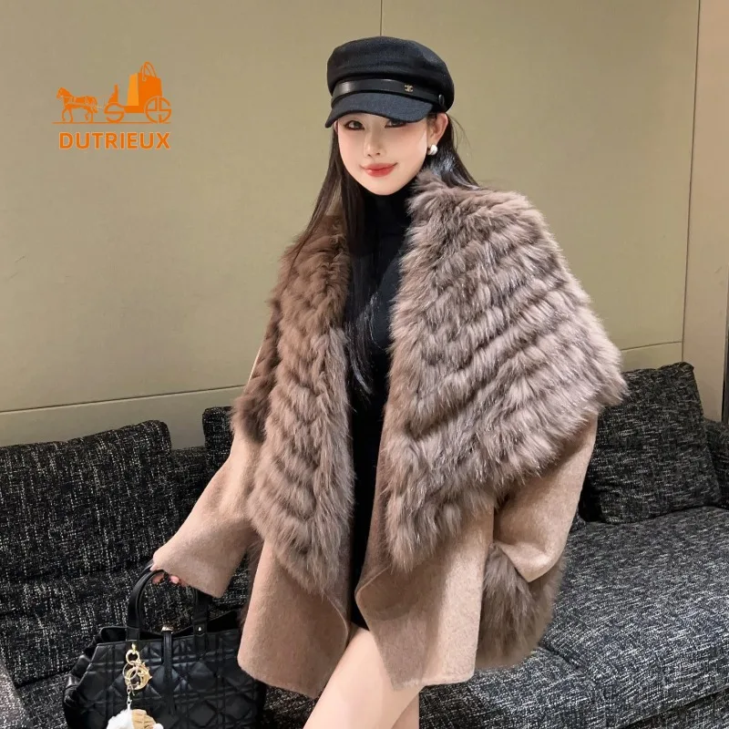 24 новые зимние шубы для женщин роскошные и элегантные кашемировые шерстяные из