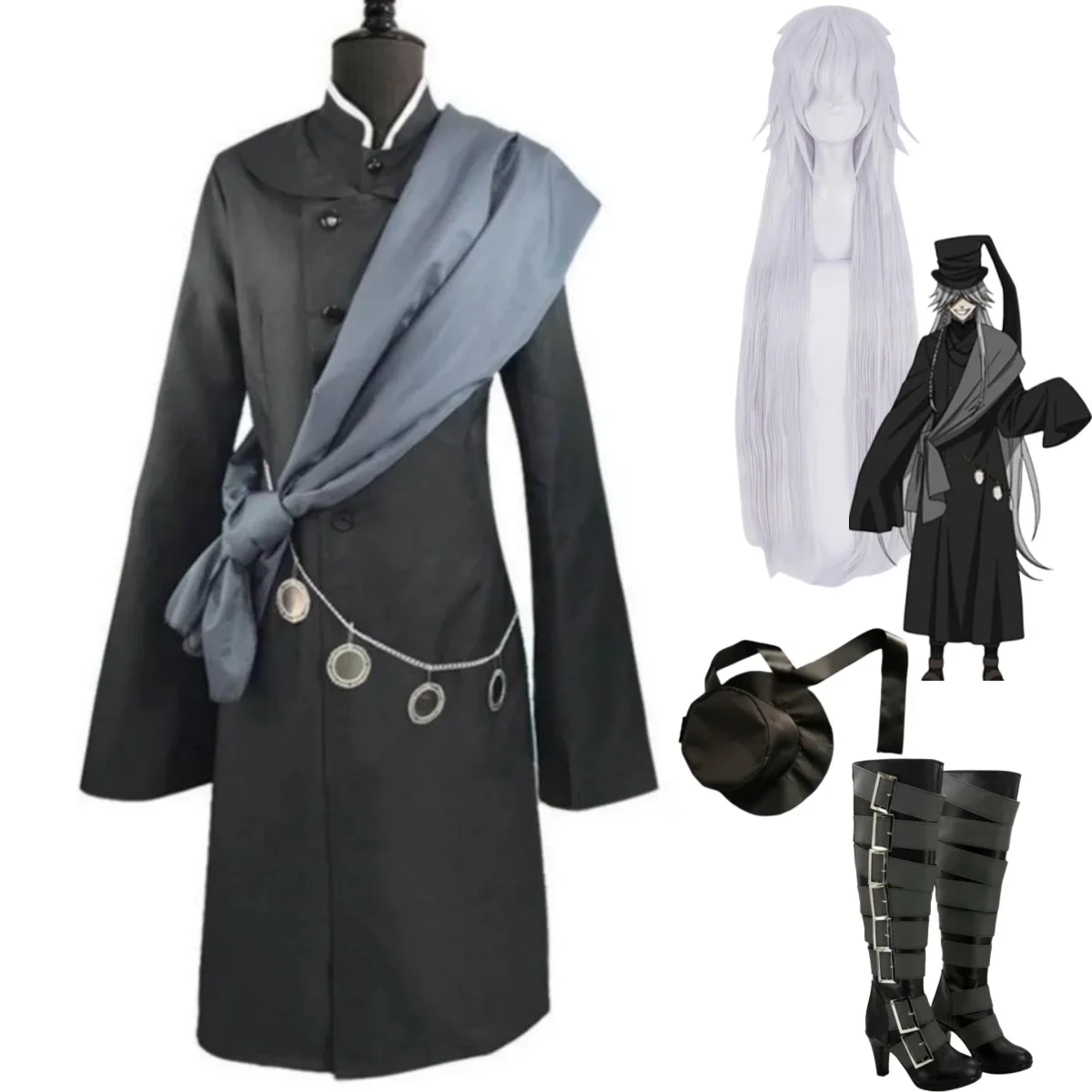 Костюм для косплея аниме черного Батлера деда гробола костюм Kuroshitsuji под