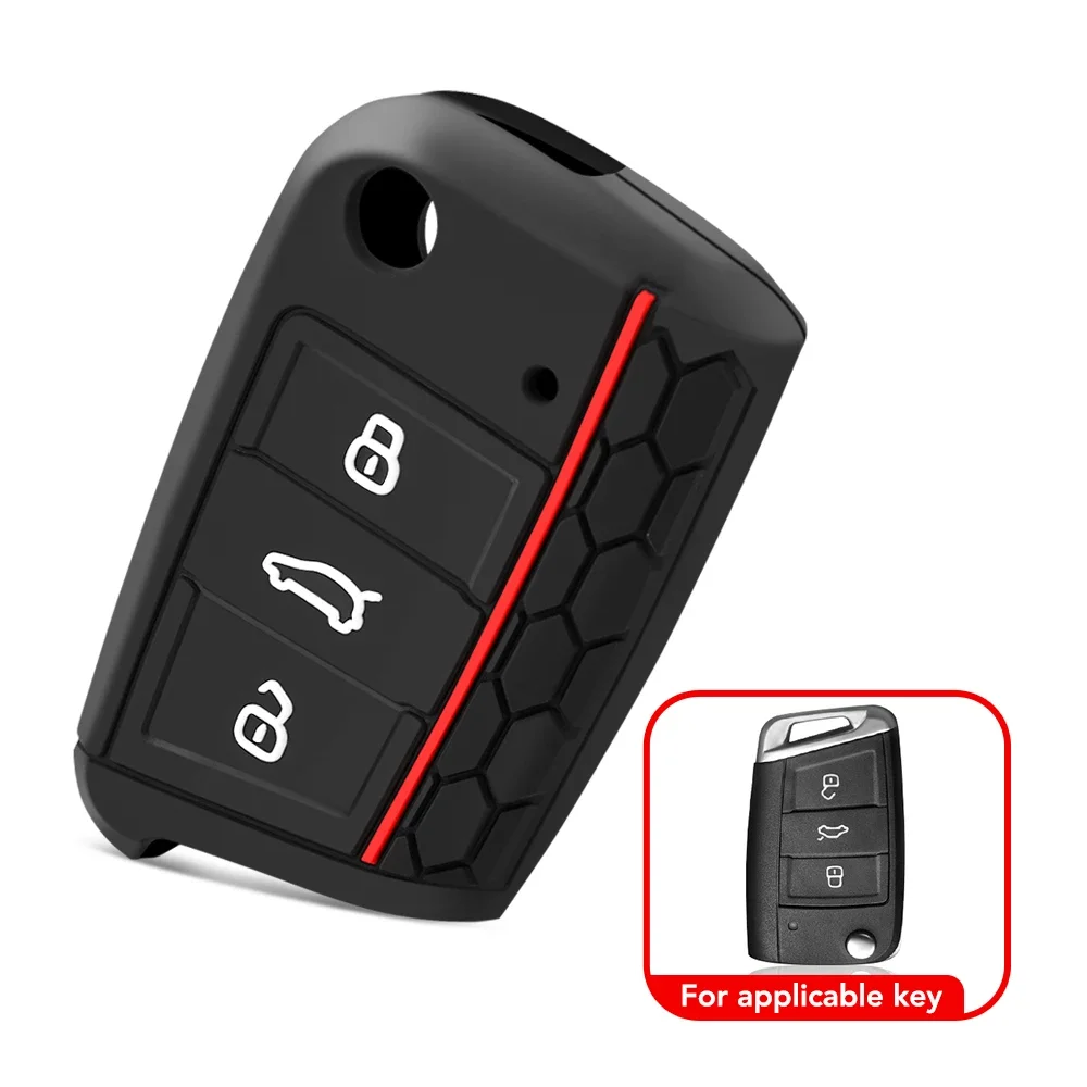 Силиконовый Чехол Для Ключей VW Golf 7 GTI POLO T-Cross Touran Tiguan Skoda Octavia Rapid Kodiaq Fabia Seat Ibiza Leon At...