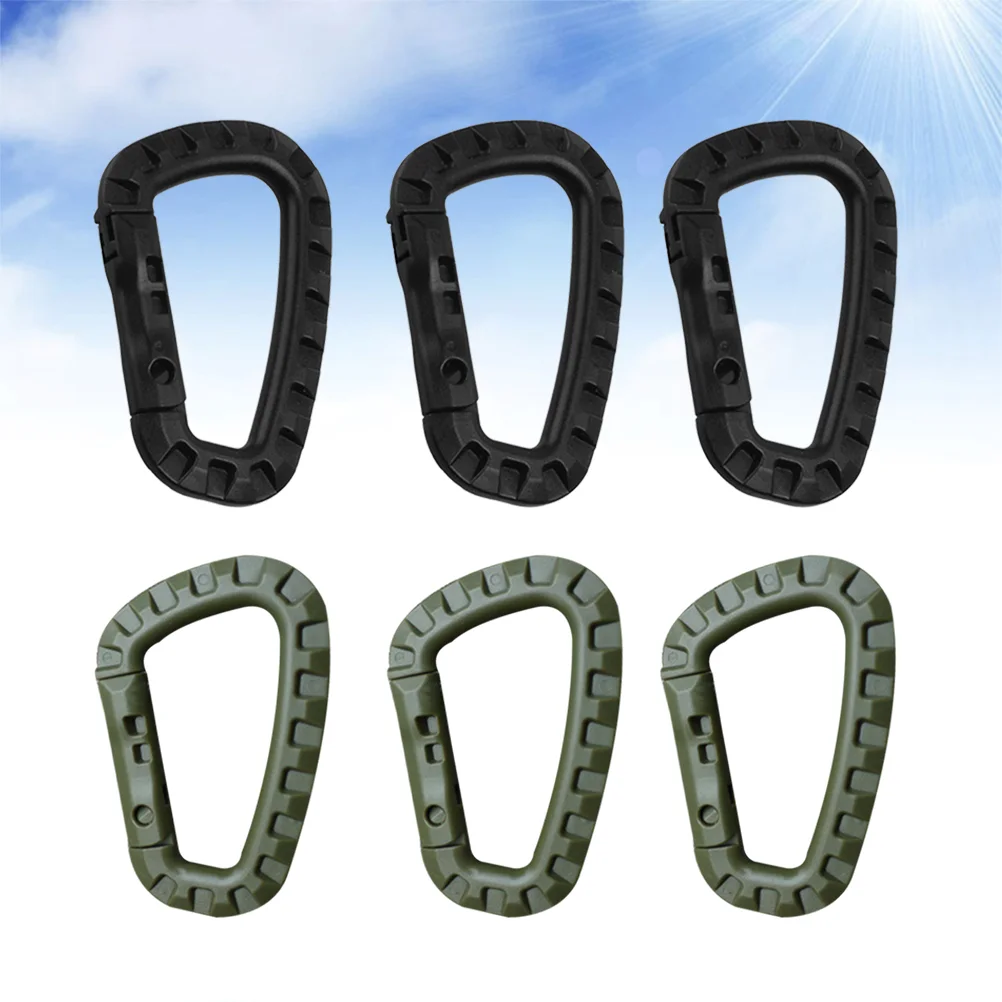 

6 Pcs Carabiner Keychain Climbing D Rings Gear Clip Backpack Hanging Buckle for Camping Hiking Fishing Gym Outdoor Use