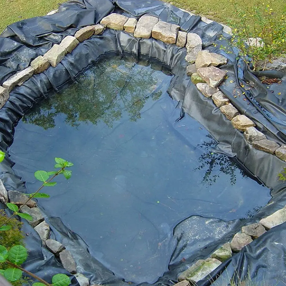 Фото Высококачественная гидроизоляционная мембрана из HDPE для прудов, прочная подкладка для садовых бассейнов, устойчивая к разрывам, для удержания воды на открытом воздухе №3