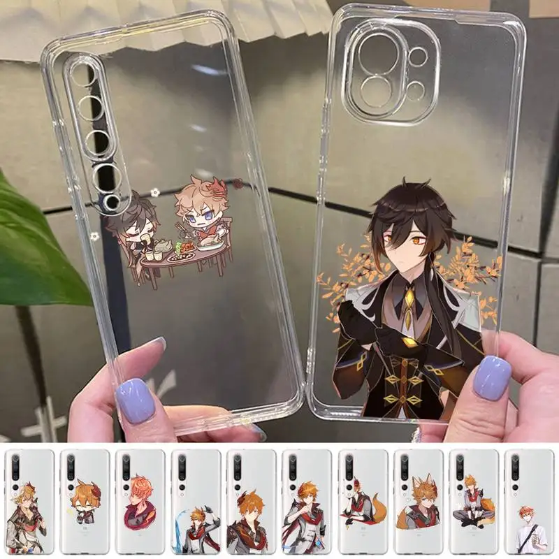 

Anime Genshin Impact Tartaglia Phone Case for Samsung S20 S10 lite S21 plus for Redmi Note8 9pro for Huawei P20 Clear Case