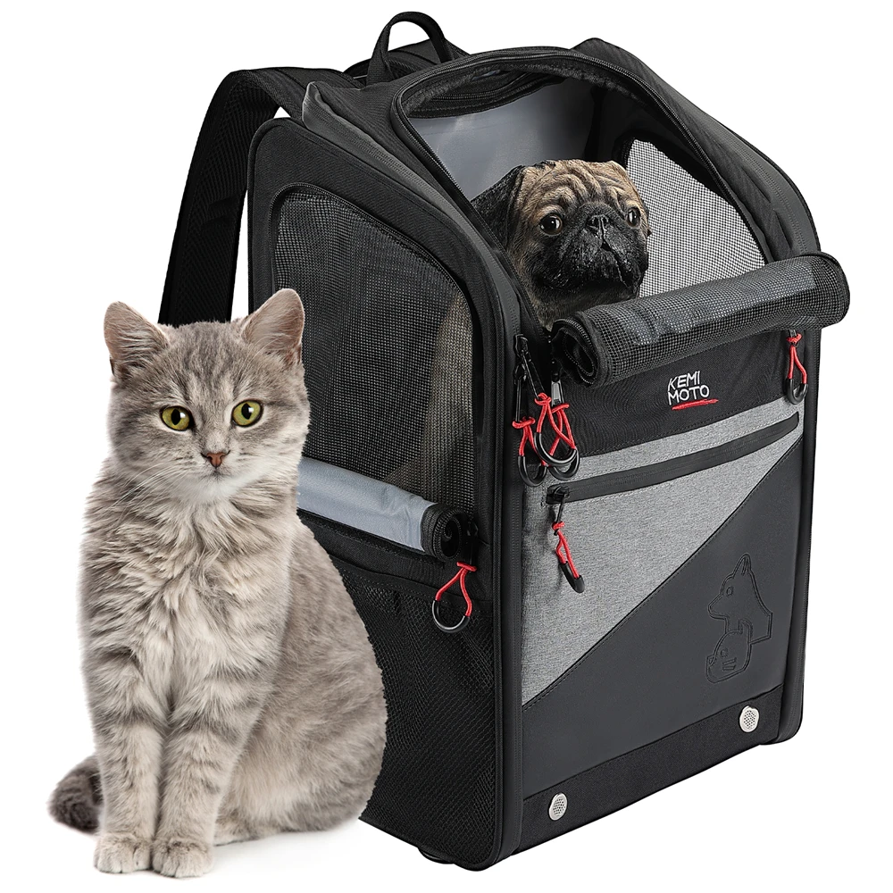 Mochila plegable y portátil para mascotas, bolsa de transporte para perros y gatos, con asiento para el pasajero