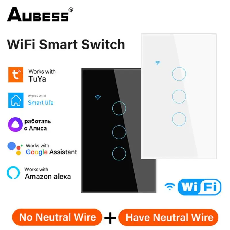 

Умный сенсорный переключатель CORUI Tuya, Wi-Fi, США, ЕС, 1/3/4 клавиши, настенная кнопка, работает с Smart Life, Alexa, Google Home, Alice