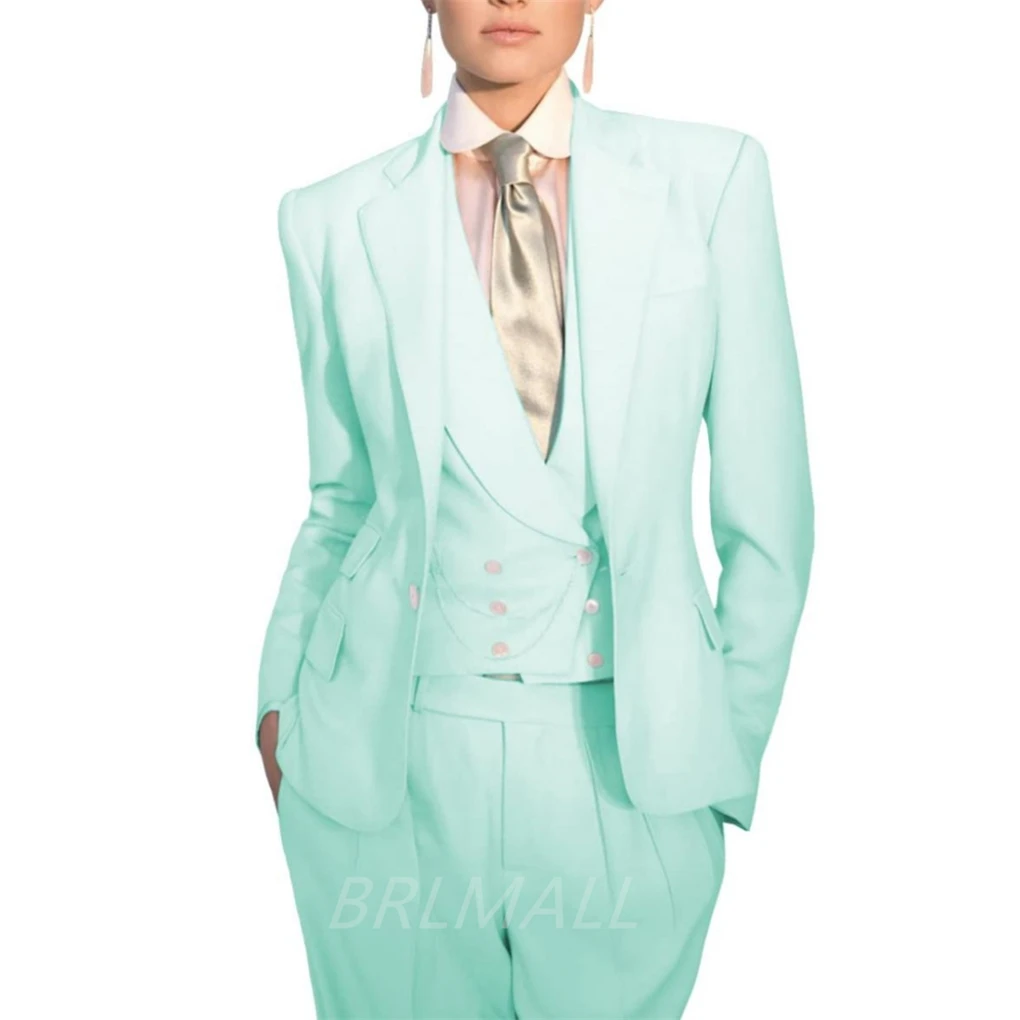 Women Suit Two Pieces Outfit Long Sleeve Business Casual Blazer Jacket with Wide Leg Pant Suit Set for Work