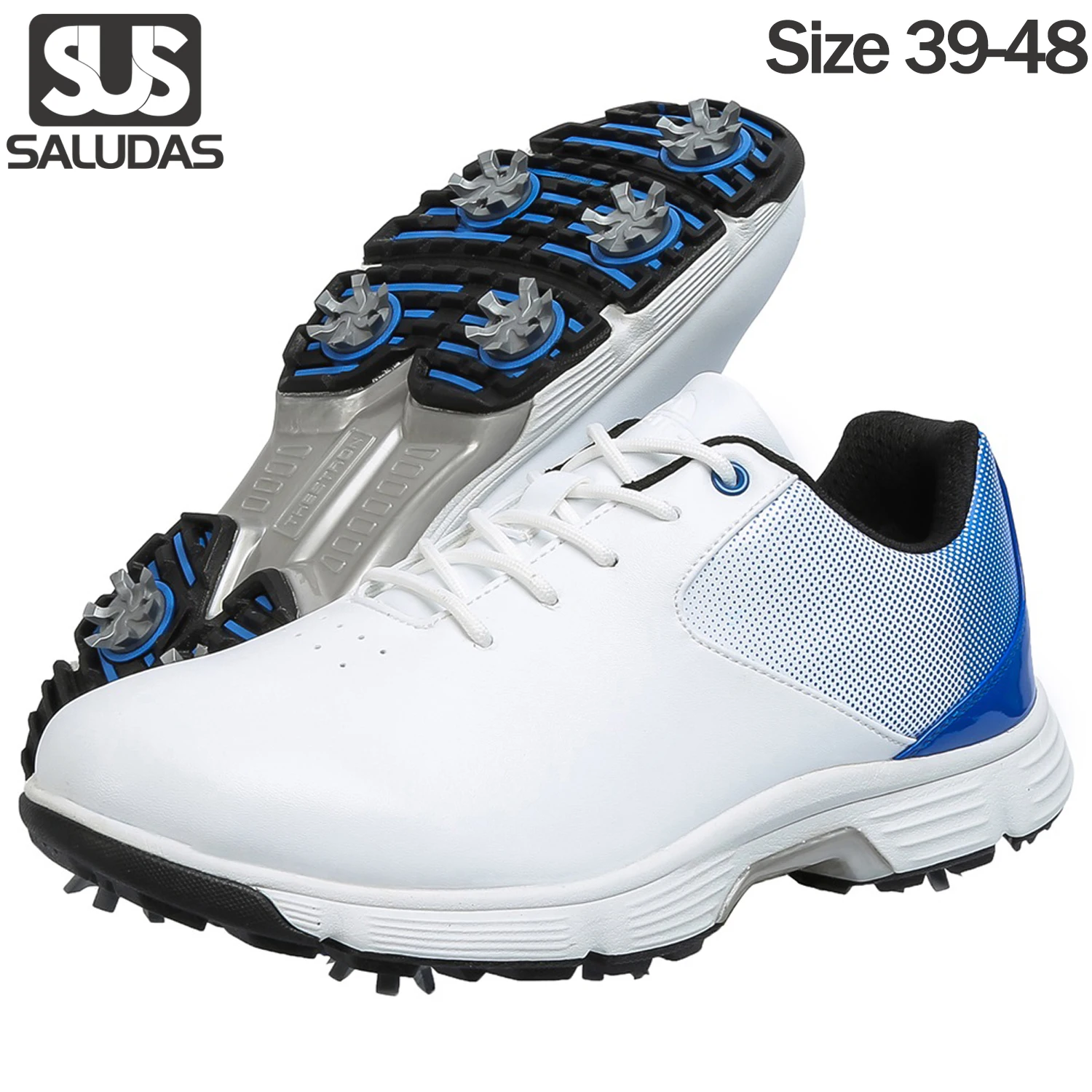 

SALUDAS Golf Men Professional Golf Shoes Waterproof Spikes Golf Sneakers Black White Mens Golf Trainers Casual Men Golf Shoes