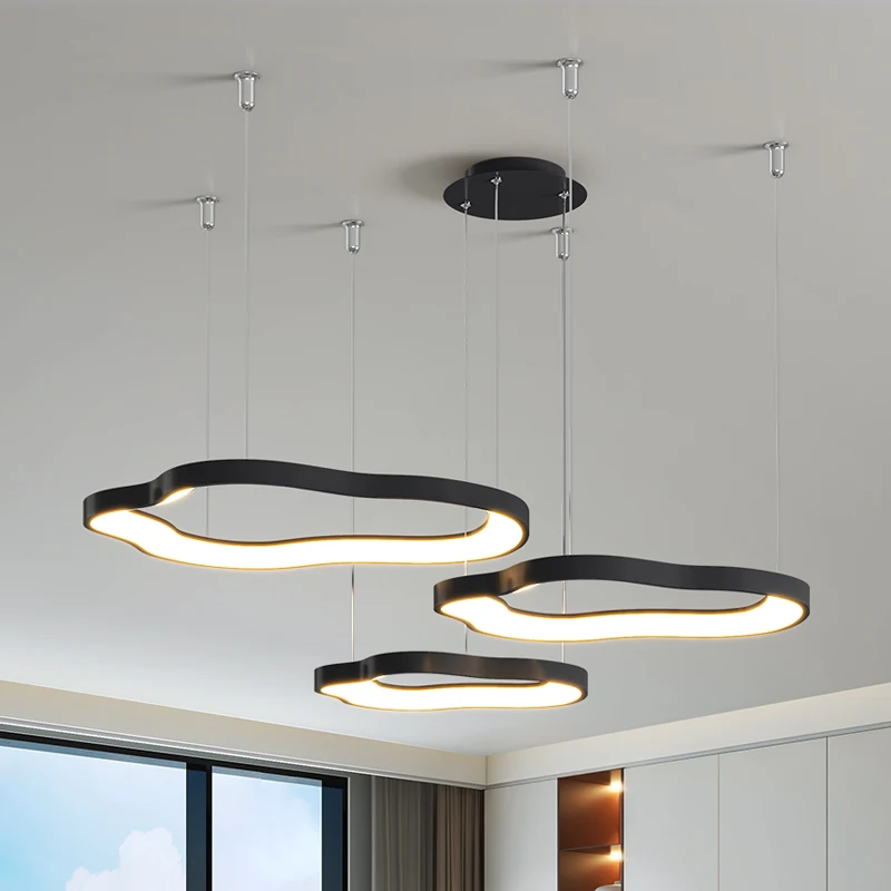 

New Modern led Pendant Chandelier for Living room Dining room Hotel Office black/white Nordic Chandelier remote control Dimmer