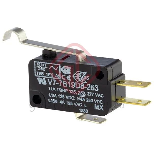 

V7-7B19D8-263 Micro switch Номинальный ток 10 A @ 125 V AC