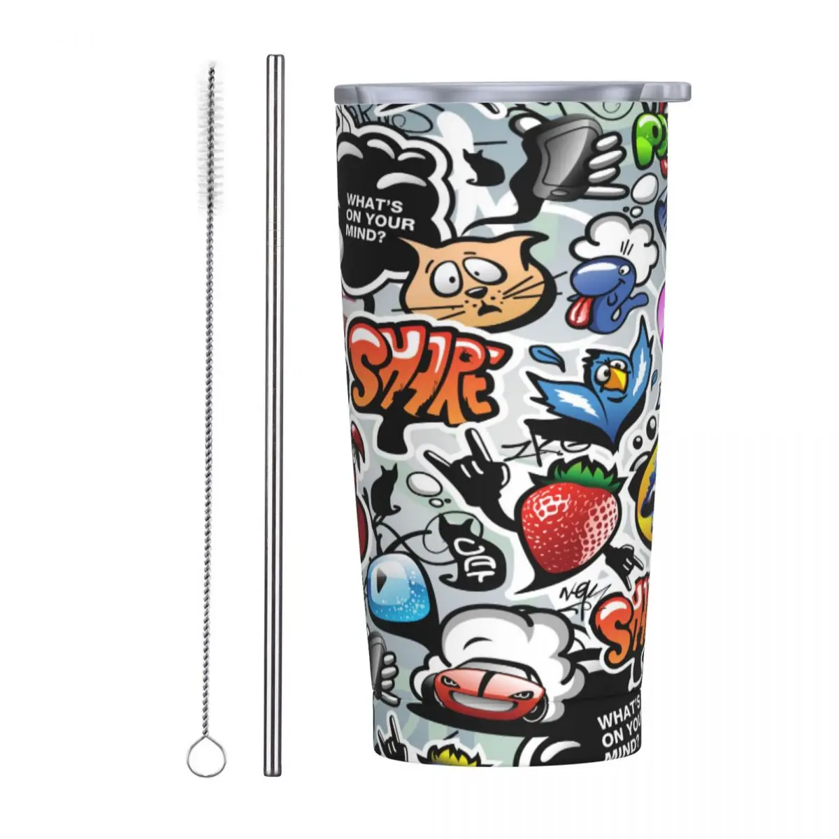 

Термокружка, пивная чашка, термос из нержавеющей стали для автомобиля, знаки социальных сетей и блестящие иконы, Вакуумная бутылка для чая, ...