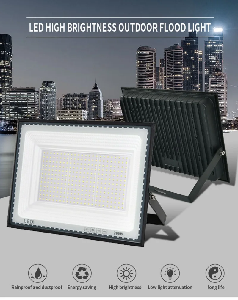 

LED Floodlight Waterproof 30W 50W 100W 150W 200W Outdoor Wall 220V Spotlight Street Garage Garden Reflector Flood Light