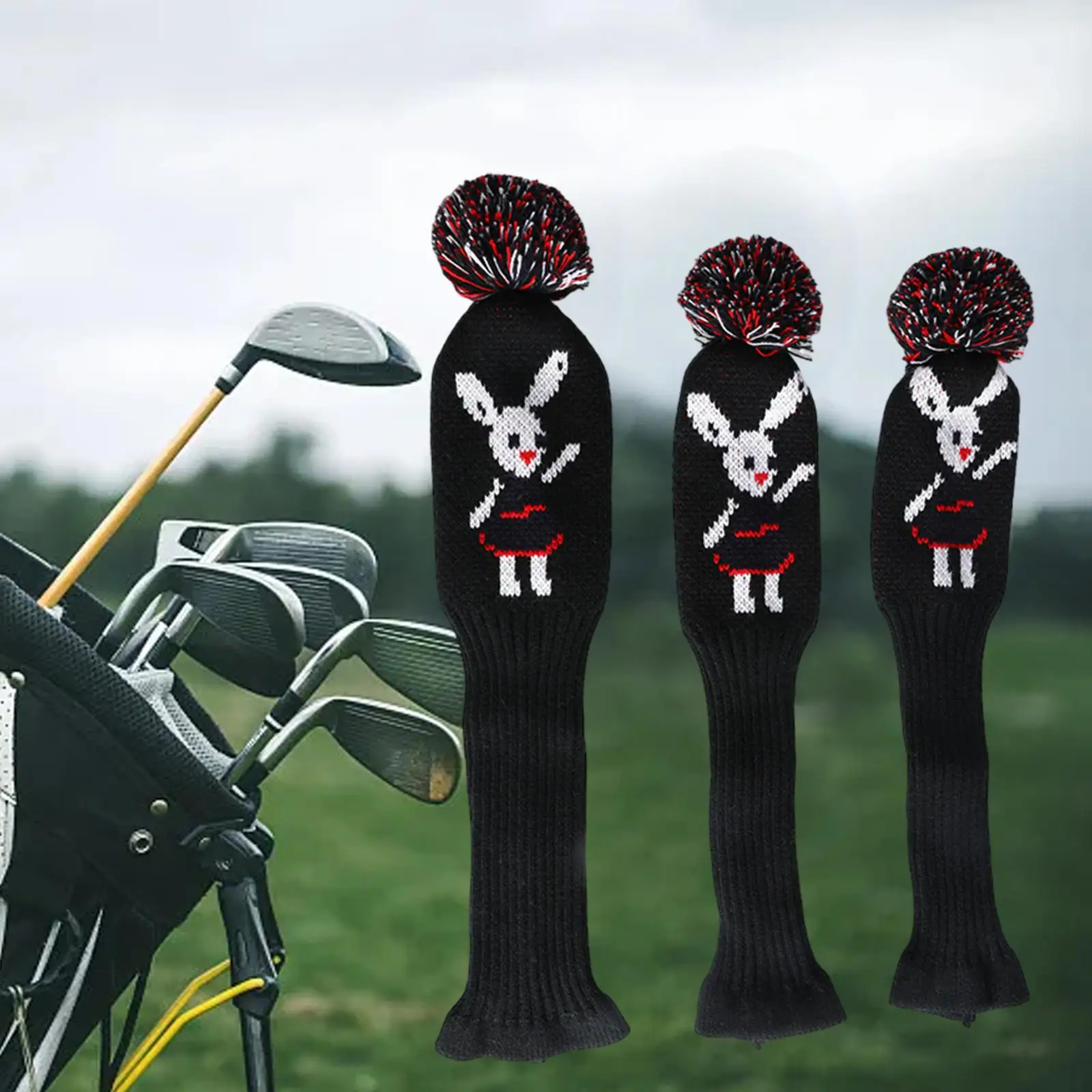 3 шт. вязаные чехлы на голову для гольф-клуба гольфа Woods Fairway Wood