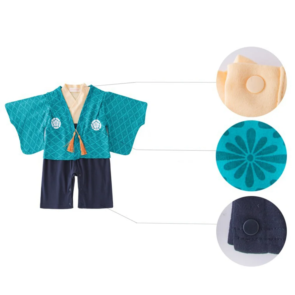 

Baby Kimono Japanese Romper Pajamas Costume Infant Jumpsuitnewborn Robe Outfit Clothes Boys Bodysuitsleeve 3 6 Months Summer One