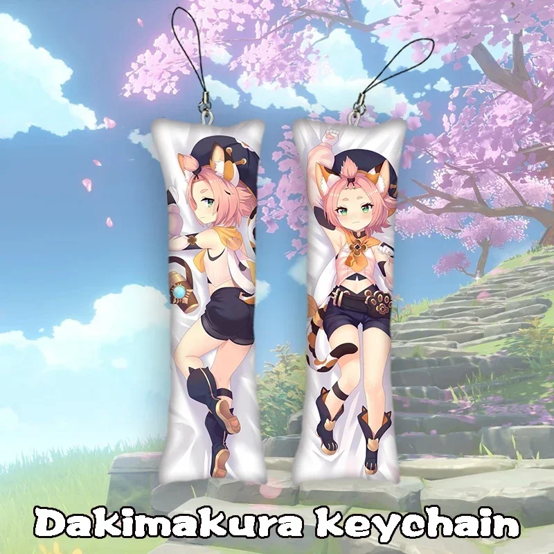 Модный брелок Genshin Impact Dakimakura двусторонний милый мини-брелок Diona орнамент для