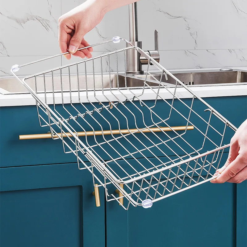 

Ermo Dishwasher Sink Rack Vegetable Wash Basin Drain Stainless Steel Kitchen Basket Leakage Tank Filter Scalable