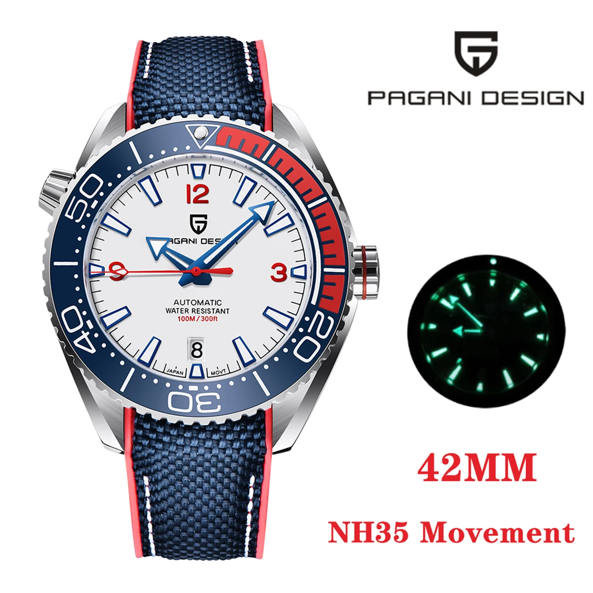 

Pagani Ontwerp Top Merk Sport Mannen Mechanische Horloge Keramische Bezel Waterdicht Automatisch Horloge Nieuwe Saffierglas