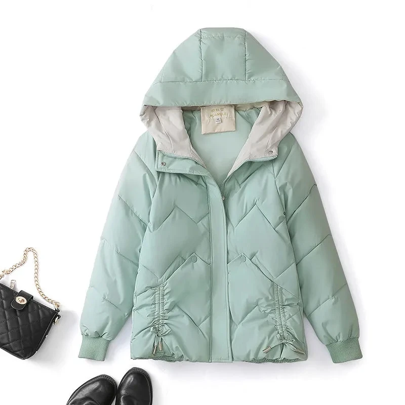 

Women Hooded Cotton Coat 2022 Winter Warm Down Cotton Parka Jacket Women Korean Loose Cotton-padded Coat Student Snow Jacket 3XL