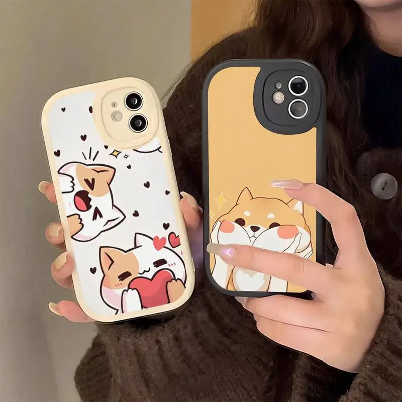 

Cartoon Corgi Dog Phone Case Hard Leather Phone Case for iPhone 13 12 Mini 11 14 Pro Max Xs X Xr 7 8 Plus 6 6s Sesilicone Cover