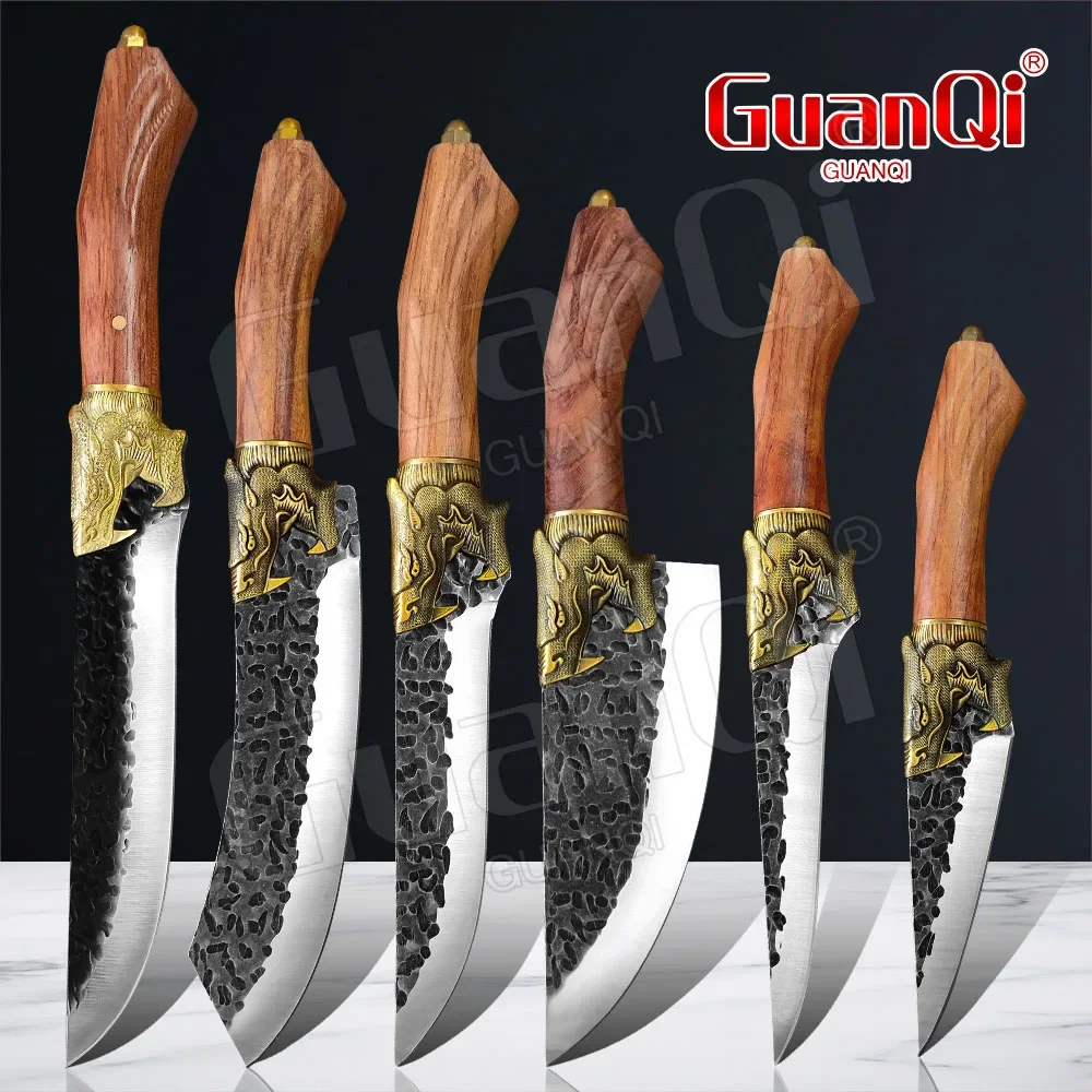 Кухонный нож для ковки и обвалки с крышкой тесак мяса кухонный из нержавеющей