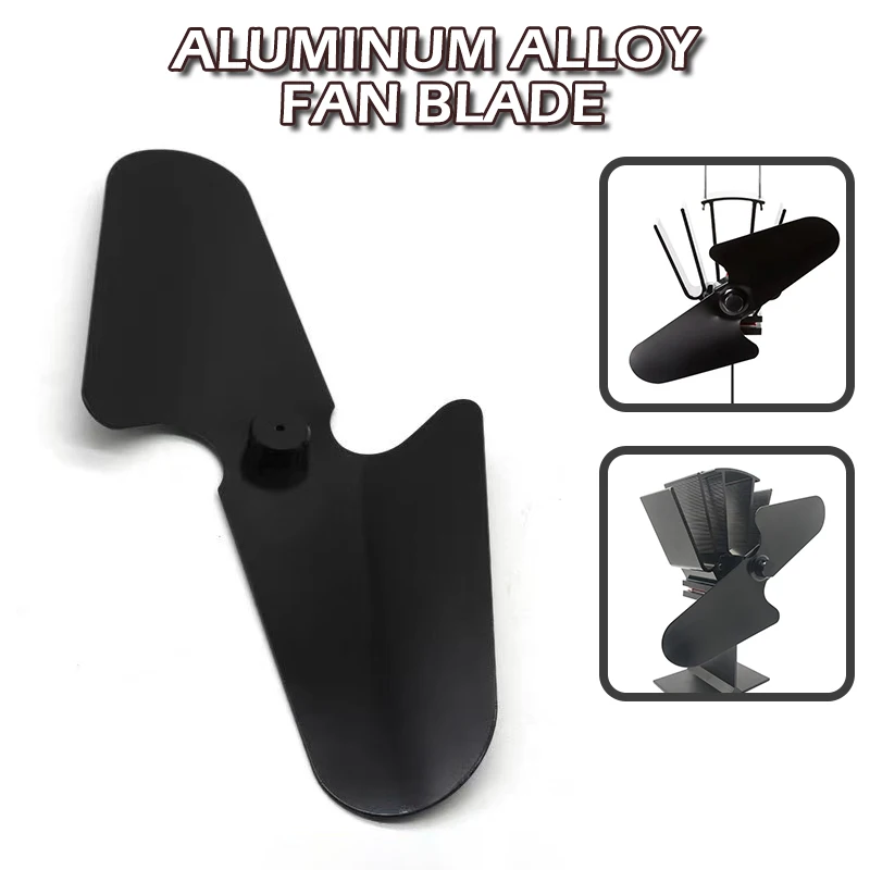 

2 Blade Fan Fireplace Fan Aluminum Alloy Fan Blade Blade 200mm Black For Home Heating Tools Accessories