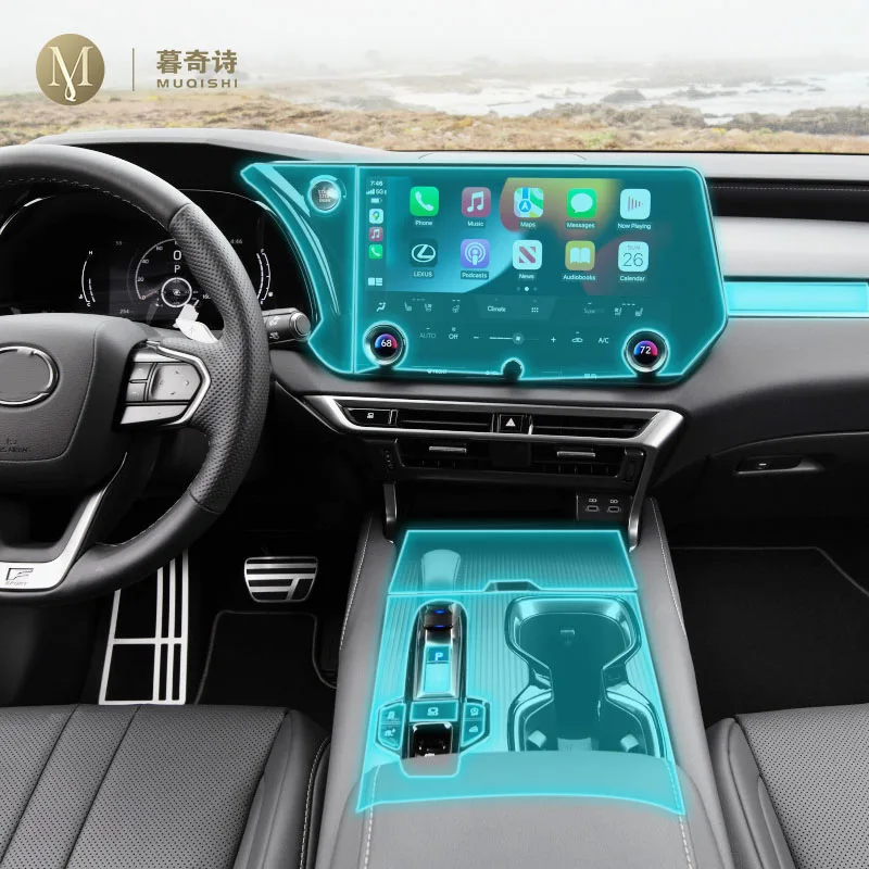 

For Lexus RX 350 450 500 2023 car Interior Center console transparent car suit PPF-TPU protective film Anti-scratch Accessories