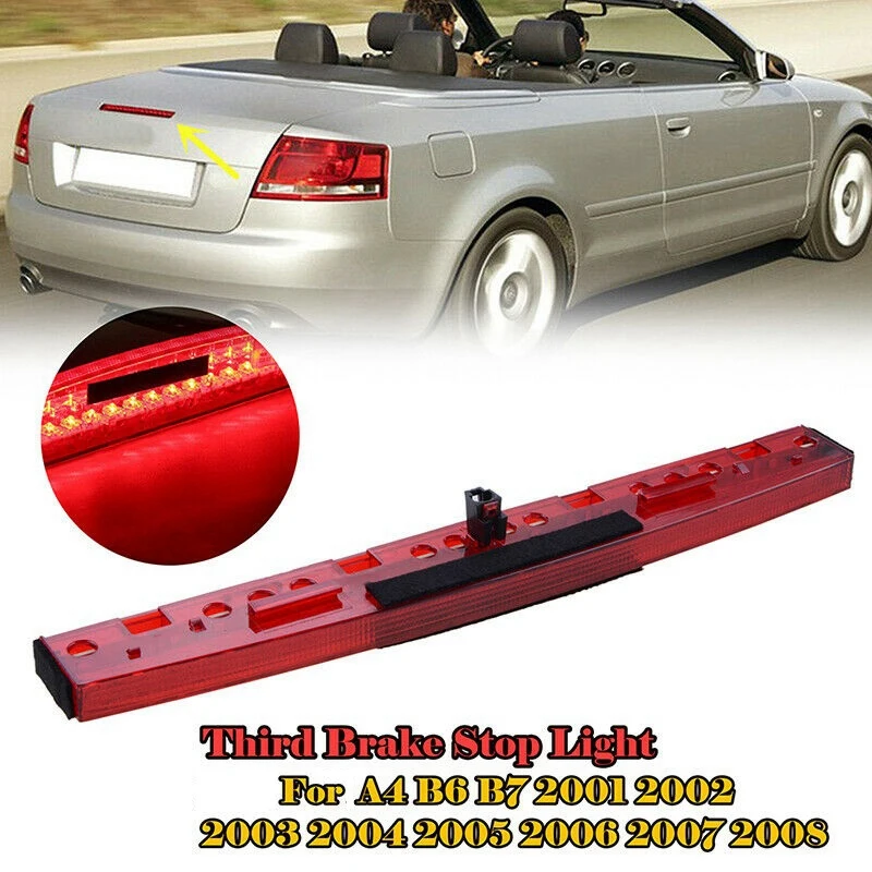 

Red Lens Full LED Rear High Lever Third 3Rd Brake Stop Light Lamp For - A4 S4 RS4 B6 B7 Sedan 2002-2008 8E9945097C