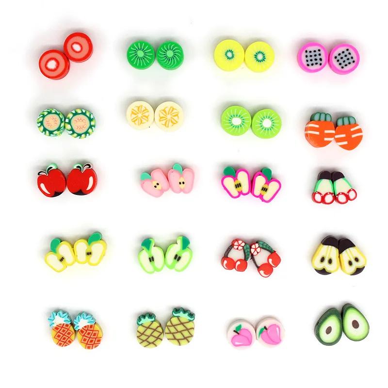 20/50 шт Красочные Фрукты Вишня киви ягоды авокадо Полимерная глина разделитель бусины для самостоятельного изготовления ювелирных изделий браслет брелок аксессуары