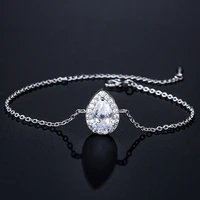new exquisite white color teardrop zircon bracelets chain for women simple personality wild bangles wedding party jewelry gift