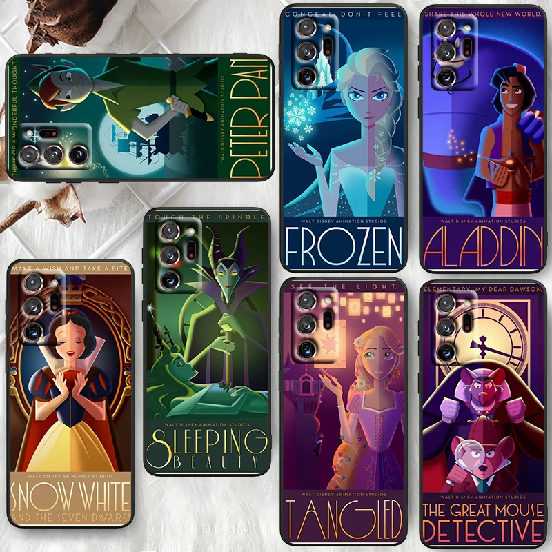 

Handsome Disney Princess Poster For Samsung Note 20 Ultra 10 Pro Lite 9 8 F52 F42 F22 M21 M60S M62 M31 M32 Black Phone Case