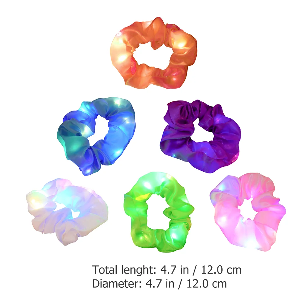 12 шт. светящиеся аксессуары для волос резинки с тремя шестернями и светодиодной